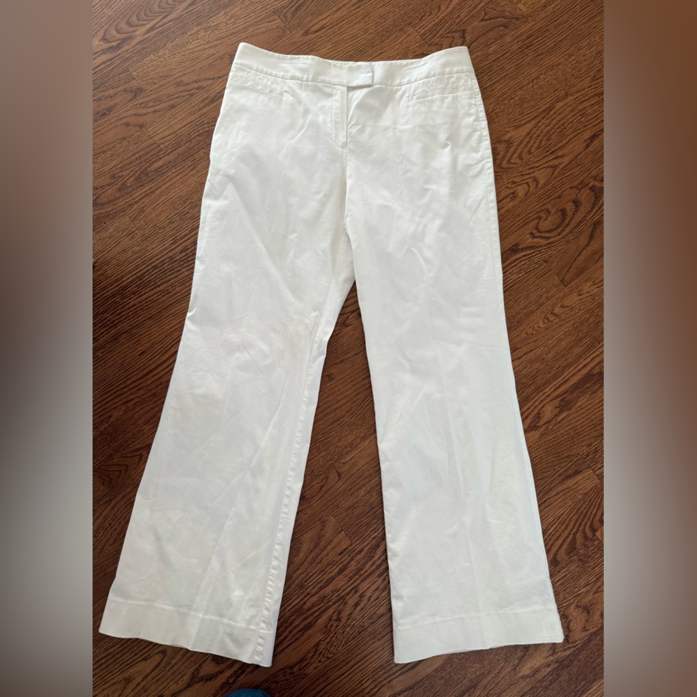 LAFAYETTE 148 NEW YORK Sullivan Wide Leg Pants High Rise White Luxury Summer 12